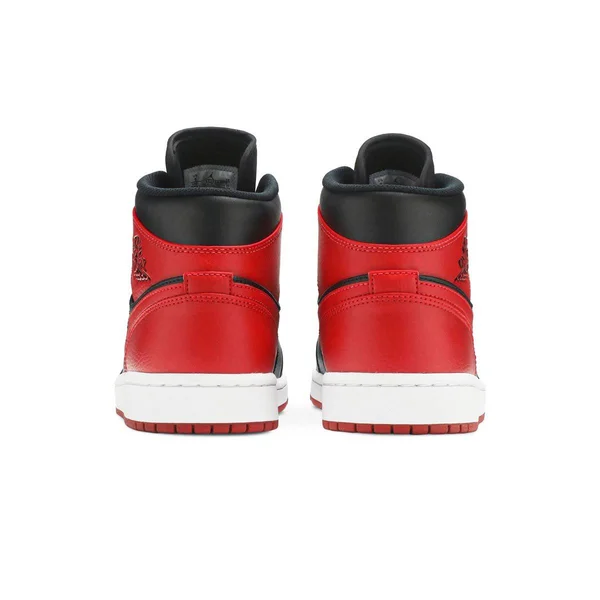 Nike Jordan Mens AJ 1 Mid - Shoes Black/Gym Red/White Size 11.0