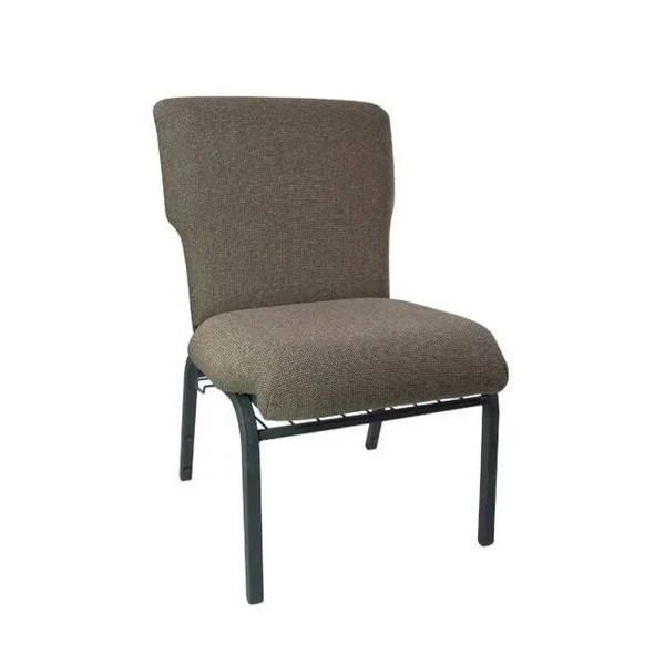 34.5x22 Gray and Black Contemporary Multipurpose Church Chair with Book Rack