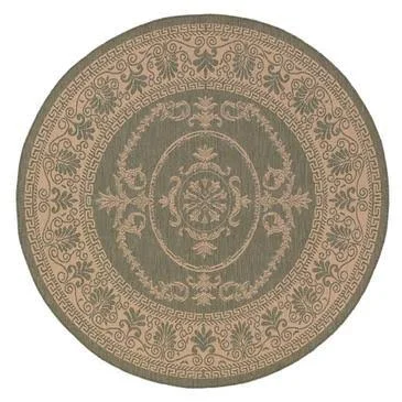 Couristan Recife Antique Medallion Area Rug - Green/Natural, 8&6x22 Square