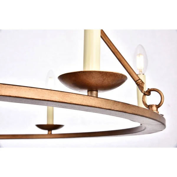 Elegant Maine Collection Chandelier Burnished Nickel - LD6010D32BN