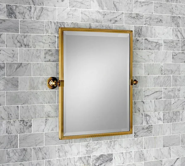 Kensington Pivot Mirror - Rectangle, Brass Finish - Wall Mirrors - Wall Decor