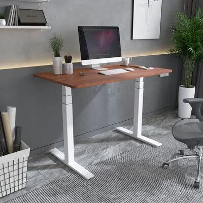 Height Adjustable Standing Desk Inbox Zero Color (Top/Frame): Wild Cherry, Size: 48.6x22 H x 59x22 W x 27.56x22 D