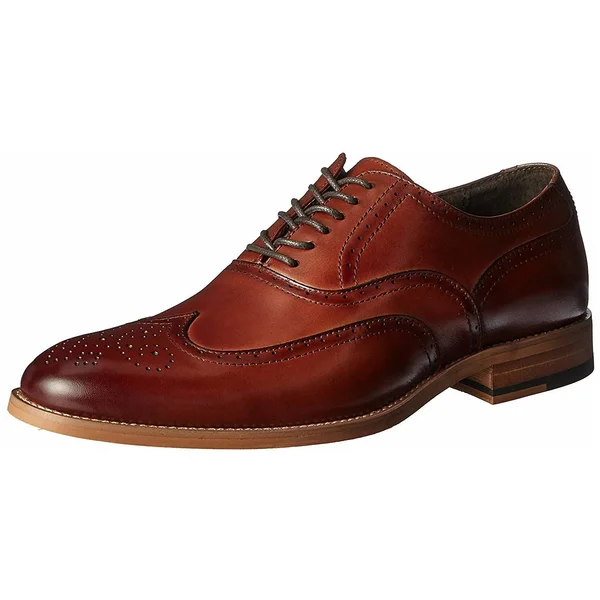 Stacy Adams Men's Dunbar Wingtip Oxford - Cognac