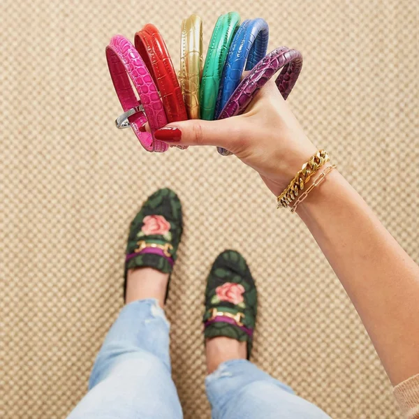 Leather Big O Key Ring, Jewel Tone Collection, Deep Purple Leather