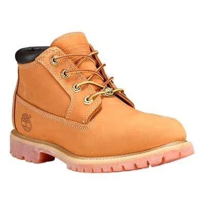 Timberland Nellie Waterproof Chukka Yellow - Womens Sneakers, Size US 6.5 - Color Wheat Nubuck with Black Collar