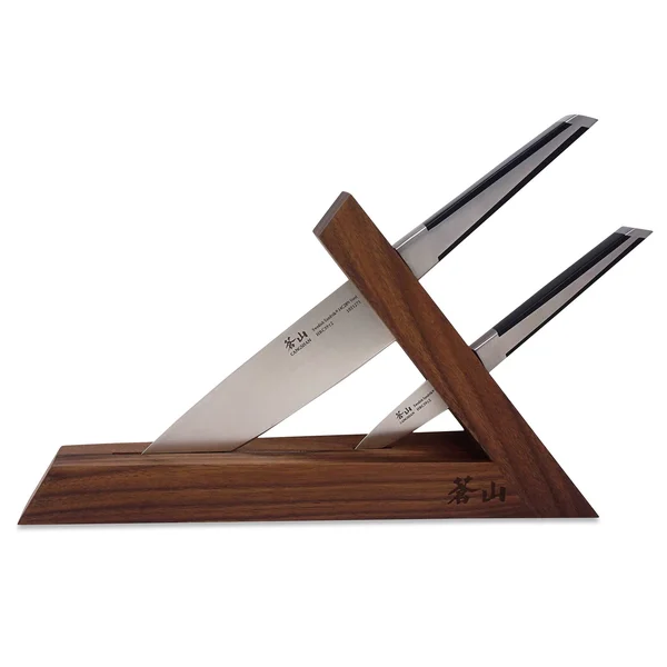 Cangshan TX Series 1021295 Sandvik 14C28N Swedish Steel Forged Tai 3-Piece Knife Block Set - Walnut