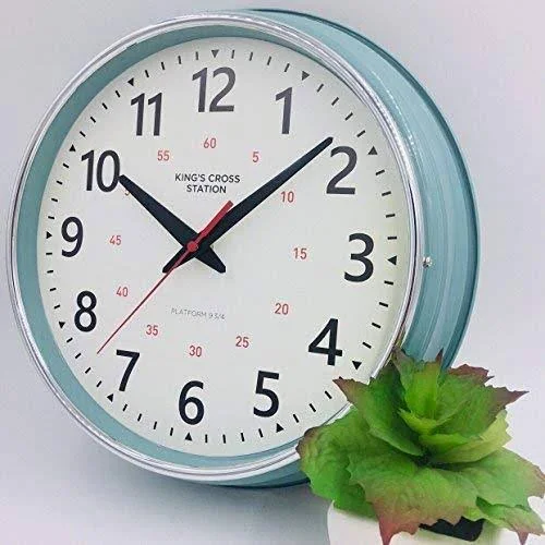 YAVIS 2018 Countryside Style Metal Wall Clock - Retro/vintage Wall Clock, Non Ticking, Silent 12.4x22 inch