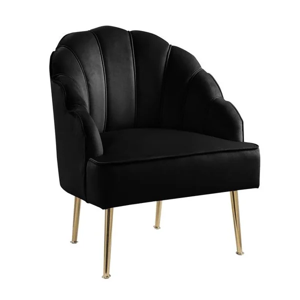 Lilola Home Naomi Green Velvet Wingback Accent Chair with Metal Legs