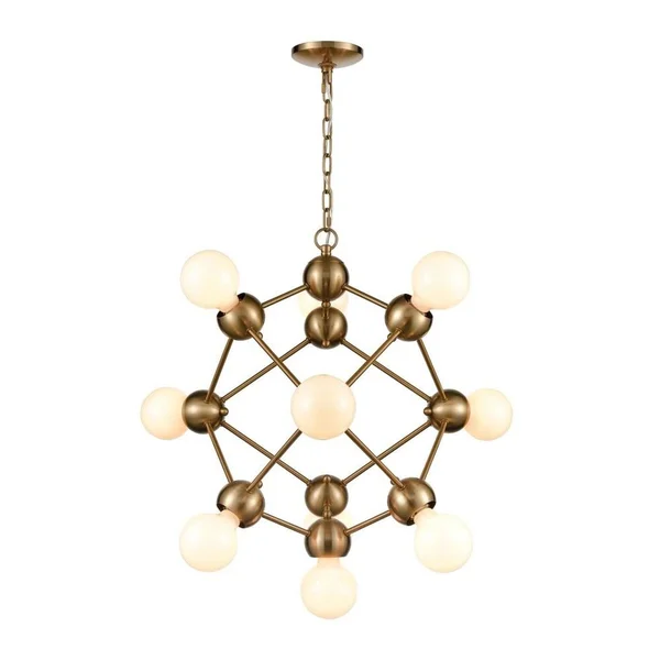 6-Light Metal Shade Chandelier in Oil Rubbed Bronze - Antique Brass Finish - Luxe-Glam Style, Gold