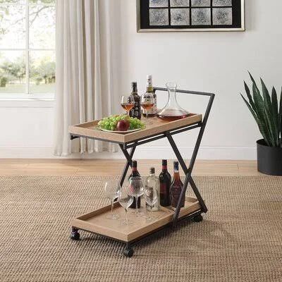 Two-Tier Contemporary Modern Bar Cart 17 Stories