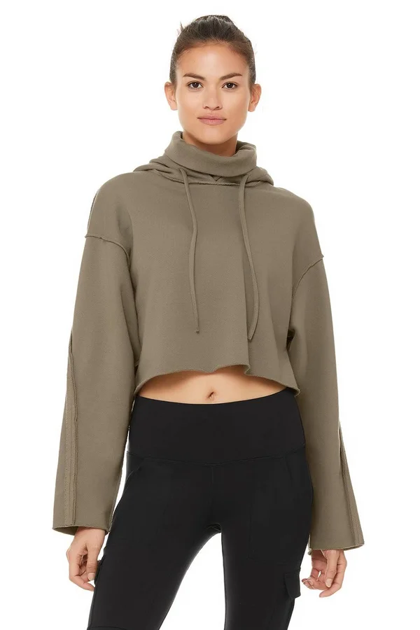 Alo Yoga, Effortless Hoodie in Olive Branch, Size: Large