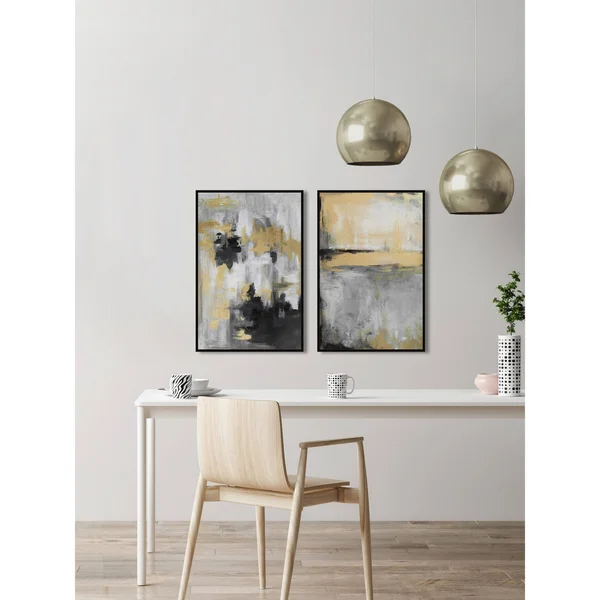 Golden Fog Diptych, Size: 36 inch x 48 inch