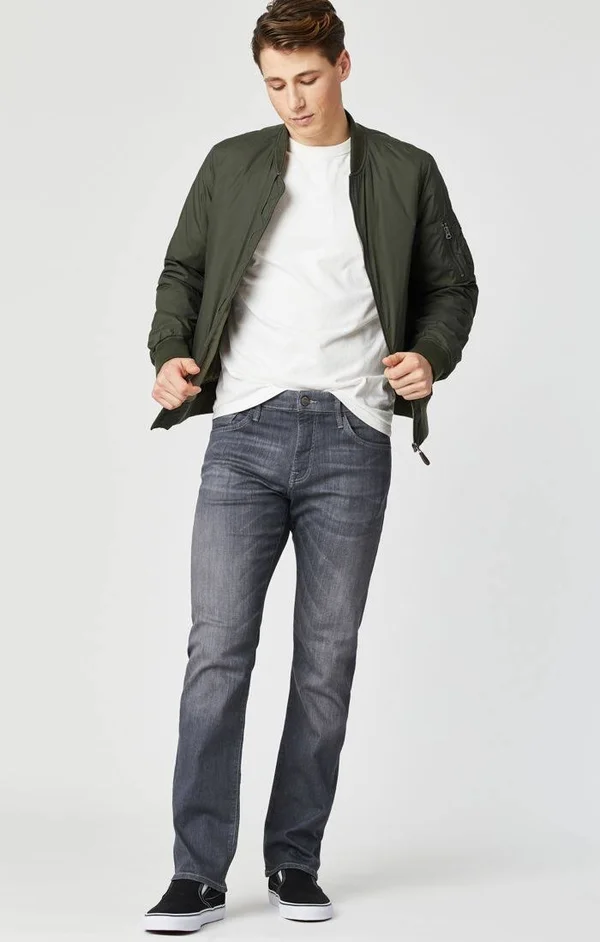 Mavi Men's Matt Mid Rise Relaxed Straight Leg Jeans