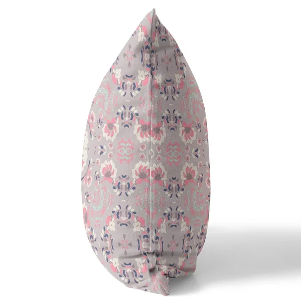 Love and Liberty Suede Zippered Pillow W Insert in Muted Pink 20x22x20x22