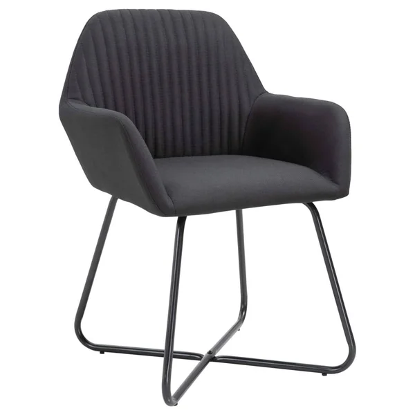 vidaXL Dining Chairs 4 Pcs Black Fabric