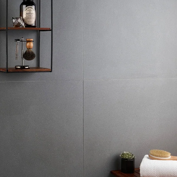 TileBar Terrazzo Italy Dolce Gris 24x24 Honed Marble Tile - Gray, Backsplash, Wall and Floor