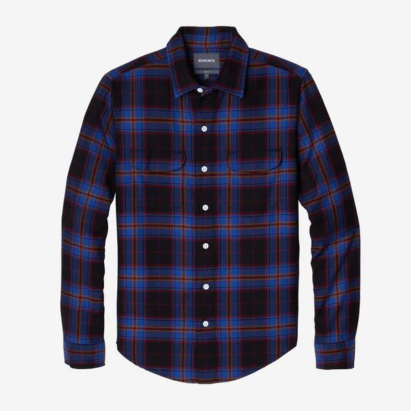 Bonobos Flannel Shirt Extended Sizes - Blue - Casual Shirts