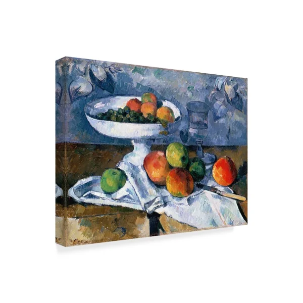 Trademark Fine Art 'Still Life with Fruit Dish' Canvas Art by Paul Cezanne, Size: 24 x 32