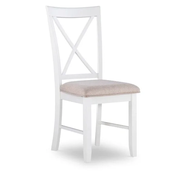 Powell Jane White Cushioned Dining Chair (Set of 2) Beige