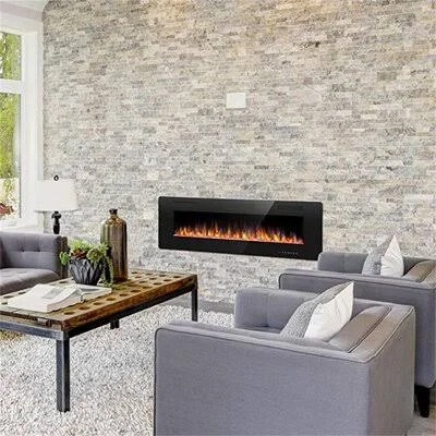 Amarah Recessed Wall Mounted Electric Fireplace Ebern Designs Size: 18.11x22 H x 50x22 W x 3.85x22 D
