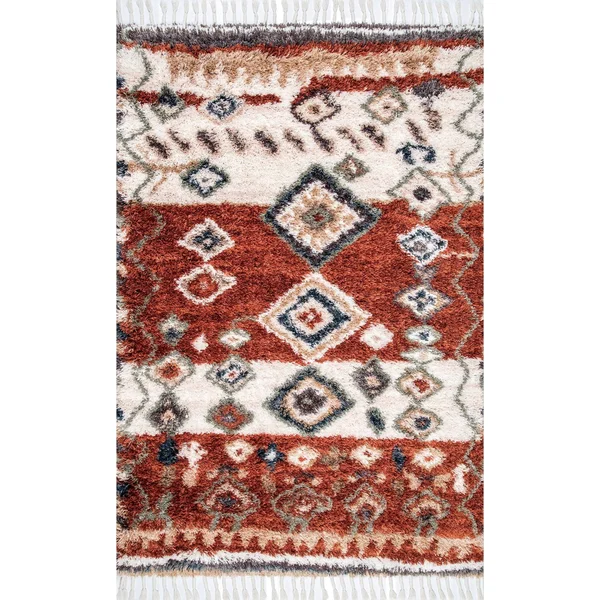 nuLOOM Rosemarie Southwestern Moroccan Shag Runner Rug, 2& 6x22 x 10&, Blue