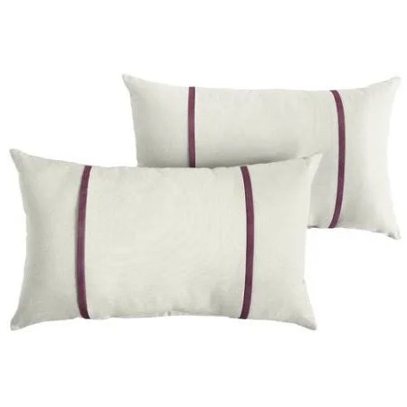Highland Dunes Churchton Indoor/Outdoor Sunbrella Lumbar Pillow Color: White/Iris
