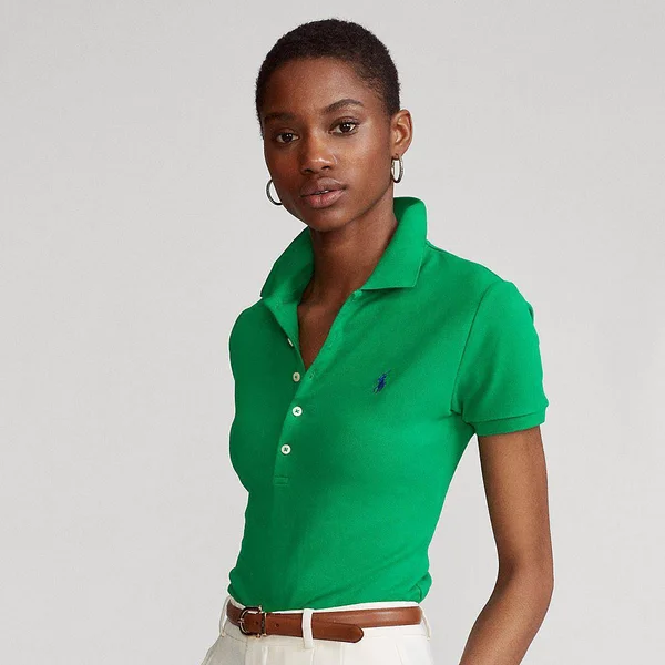 Ralph Lauren Women's Slim Fit Stretch Polo Shirt - Size L in Billiard/C7315
