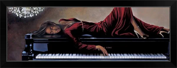 Into The Rhythm, Black Framed Wall Art, 36x12, Great Big Canvas