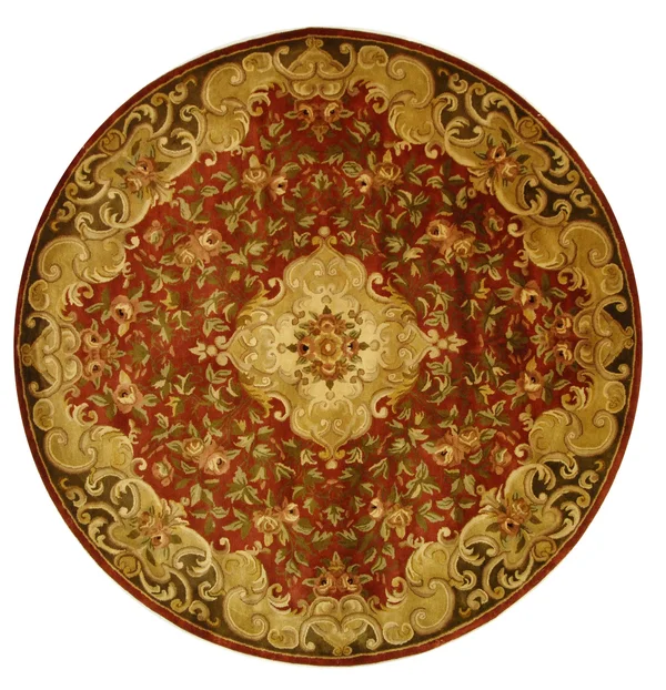 Safavieh 8& x 8& Round Classic CL234A Rust, Green Rug
