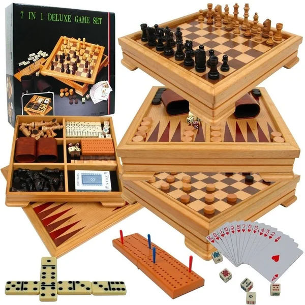 Deluxe 7-in-1 Game Set - Chess - Backgammon Etc