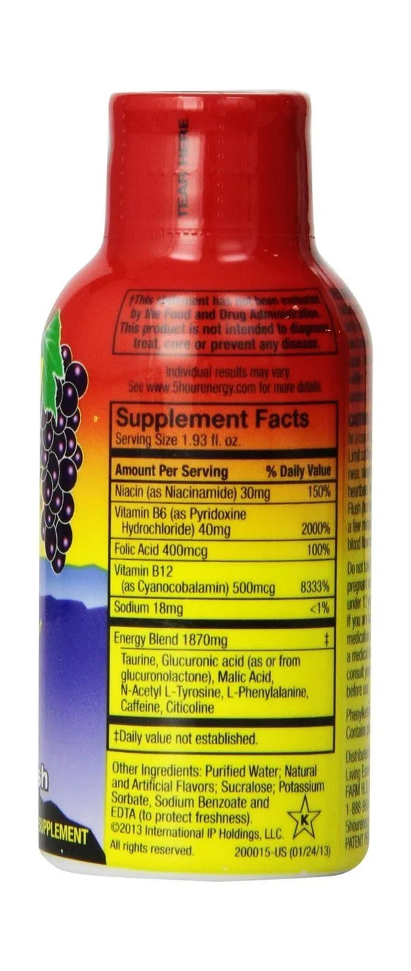 5 Hour Energy Shot, Grape, 24 Count
