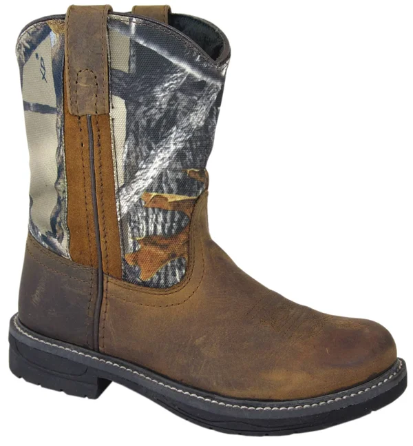 Smoky Mountain Buffalo Wellington Boots - Kids, Brown/Camo