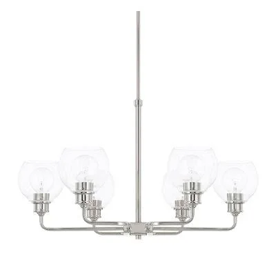Evan 6 - Light Shaded Classic - Traditional Chandelier Finish: Polished Nickel