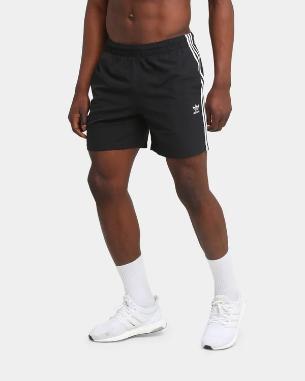 Adidas Originals 3 Stripes Swim Shorts Black