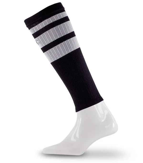 Pro Compression Calf Sleeves - Black Classic Stripe, L/XL, Best Compression Sleeves for Men, Women, Running, Sports