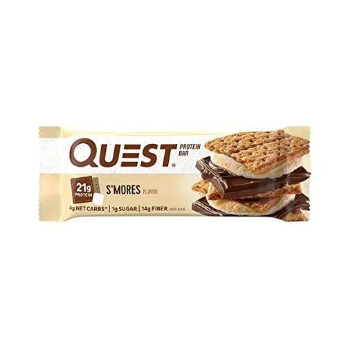 Quest Nutrition Protein Bar S&Mores. Low Carb Meal Replacement Bar with 20 Gram Protein. High Fiber - Gluten-Free (24 Count)