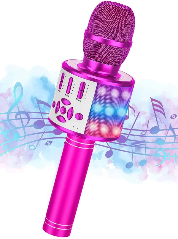 Karaoke Wireless Microphone, Ankuka Karaoke Bluetooth Microphone, Portable Speaker Karaoke Machine Home KTV Player for Android/i
