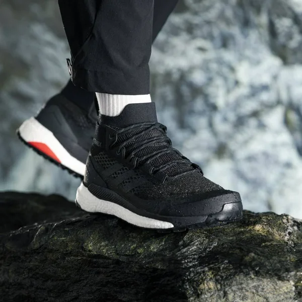 Adidas Terrex Free Hiker GTX - Men's Black/Grey/Three/Active Orange - 10.5