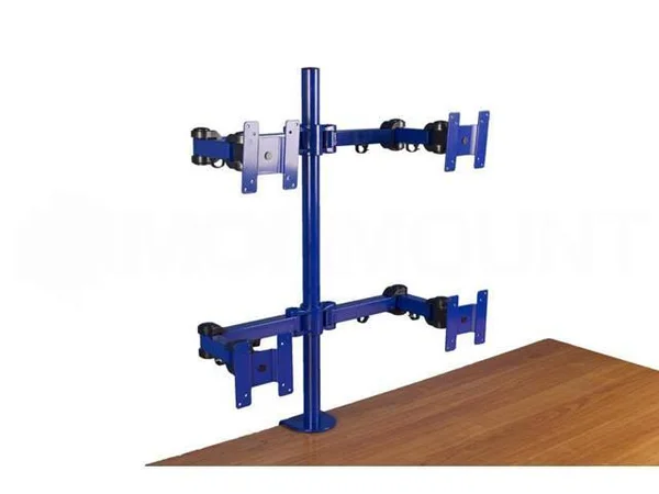 MonMount Quad LCD Stand Desk Clamp Holds Upto 4 27x22 LCD Monitors, Blue (LCD-2020BL)