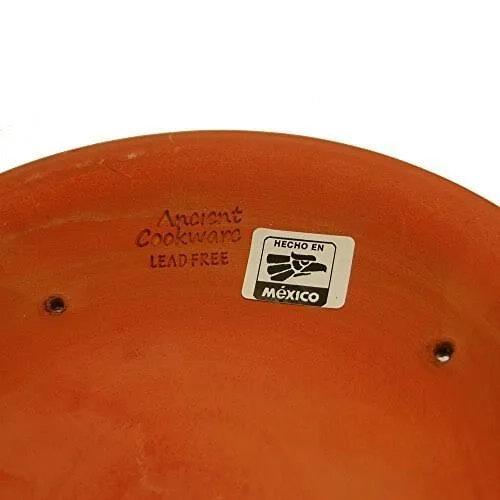 Ancient Cookware Mexican Flat Clay Cazuela - 4 qt