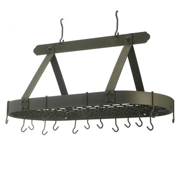 Old Dutch Graphite Oval Pot Rack with Grid and 16 Hooks