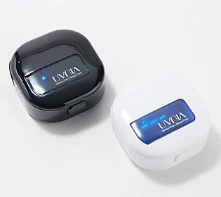 UVNIA Set of 2 UV-C LED Toothbrush Sterilizers, White/Black