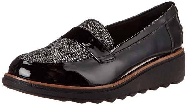 Clarks Sharon Gracie Women's Loafers - Size: 10, Black Tweed