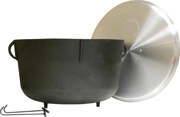 King Kooker 5920 Heavy Duty Cast Iron Jambalaya Pot with Feet & Lid - 5-Gallon