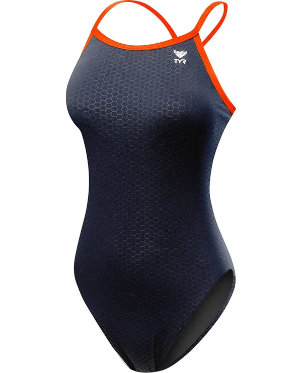 TYR DHEX7Y Girls& Hexa Diamondfit Swimsuit - Black/Orange - 22