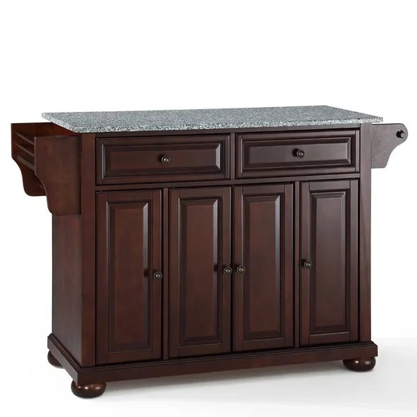 Crosley Furniture Alexandria Solid Granite Top Kitchen Island - Mahogany, 52" x 34" x 18"