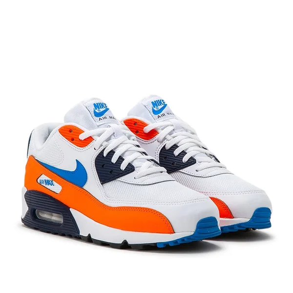 Air Max 90 Shoes White/Photo Blue/Topaz Gold Size 7.5
