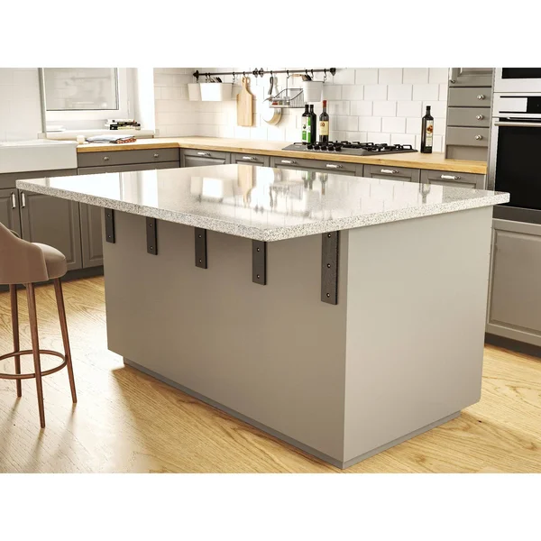 Centerline Brackets Standard Front Mount Countertop L Bracket - 18x22 Deep x 12x22 High - Raw Steel