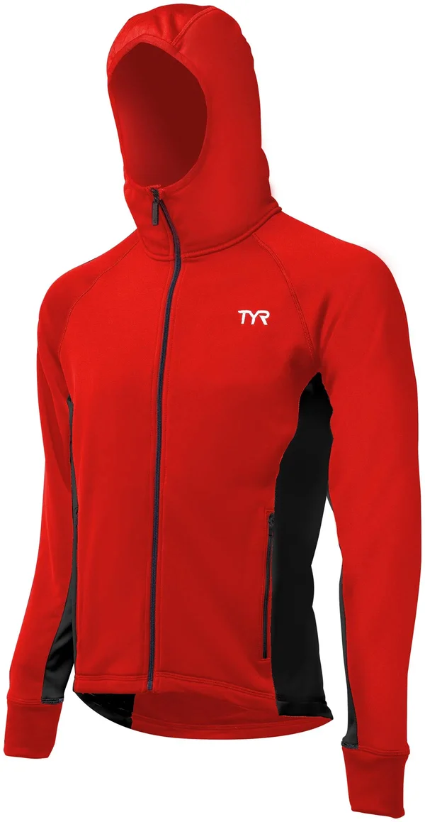 TYR WAMJC2A Men's Alliance Victory Warm Up Jacket - Red/Black, L