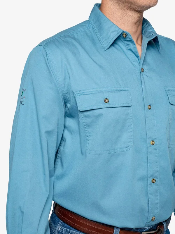 Insect Shield Men's Twill Work Shirt, Size Large, Stone, 100% Cotton